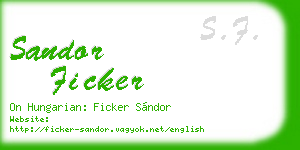 sandor ficker business card