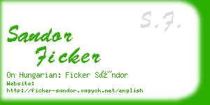 sandor ficker business card
